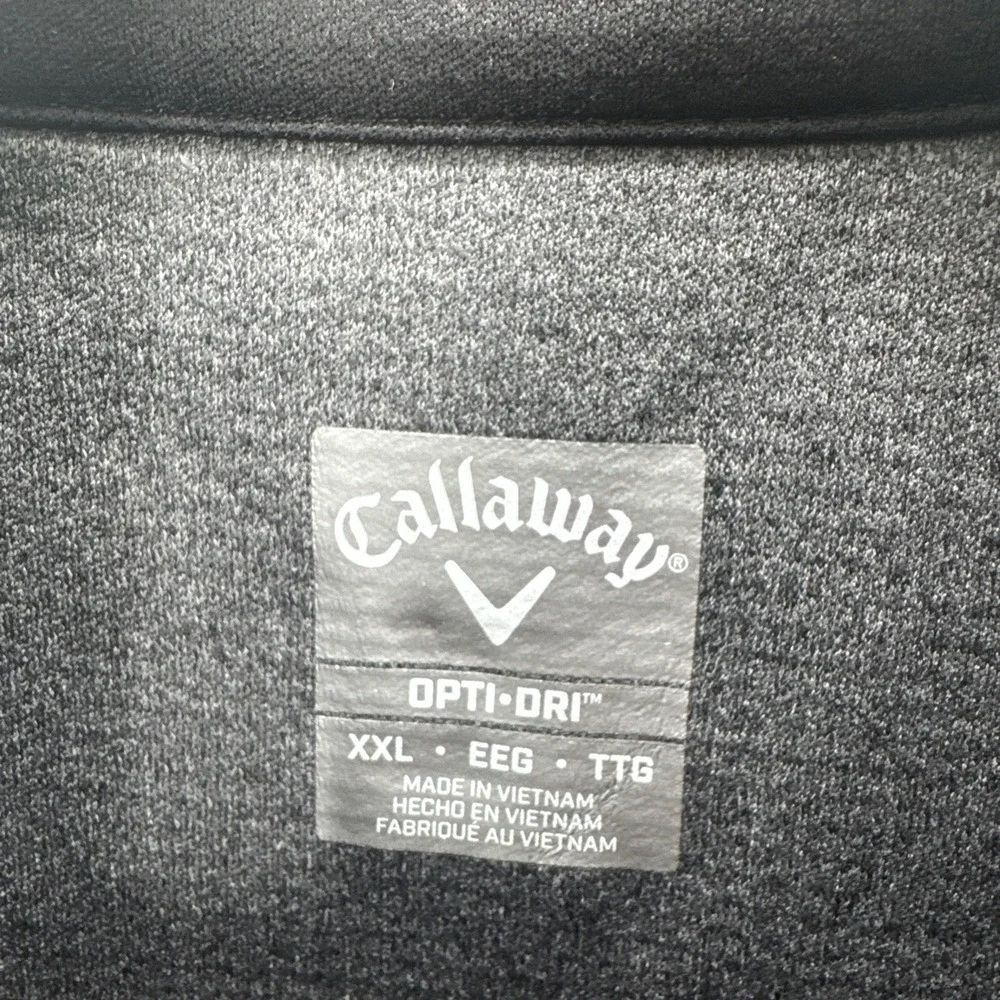 Callaway Mens Opti-Dri Quarter Zip Pullover XXL‎ Black Gray Golf Performance Top